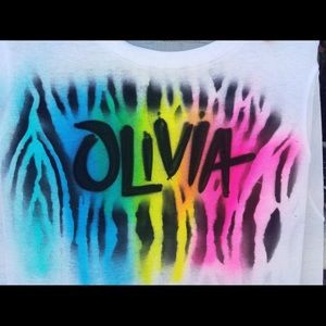 Adult Neon Airbrush 80s Personalized Zebra Tshirt